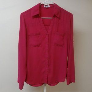 Express Portfolio Shirt in Bright Magenta, Size Small